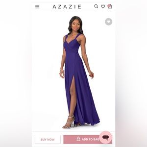Bridesmaid dress, Azazie A14, purple